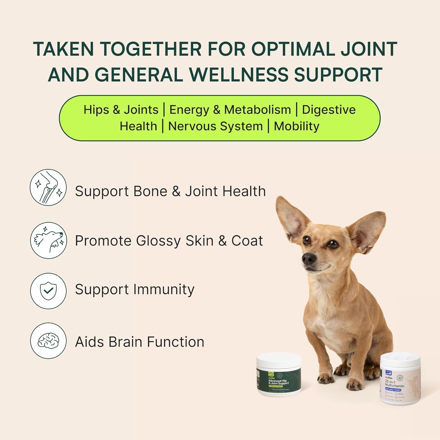 Hip and Joint Supplement with 23-in-1 Multivitamin Bundle for Small and Medium Breed Dogs