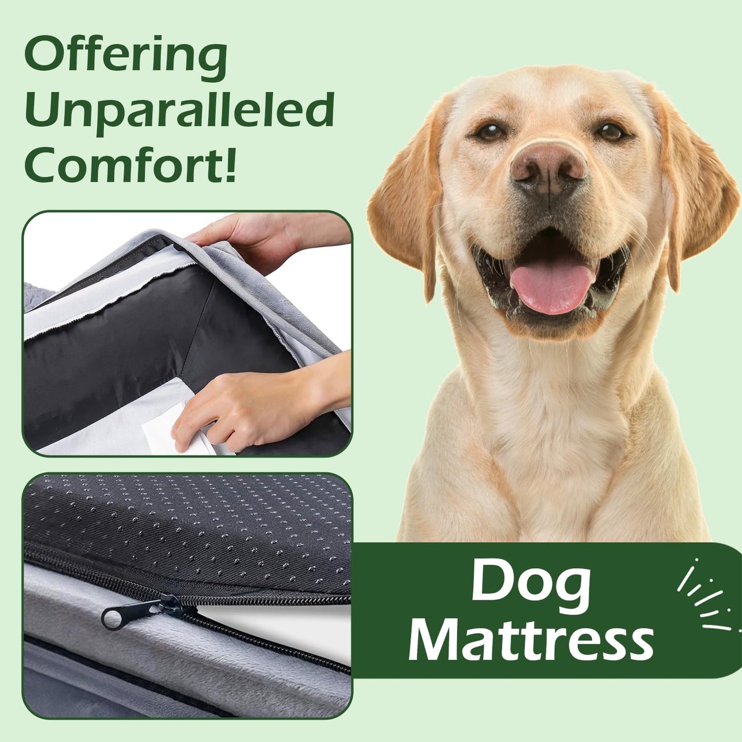 Orthopedic Memory Foam Dog Bed for Large Breeds, Waterproof and Washable Cover, Durable Anti-Slip Design (44" x 35" x 8")