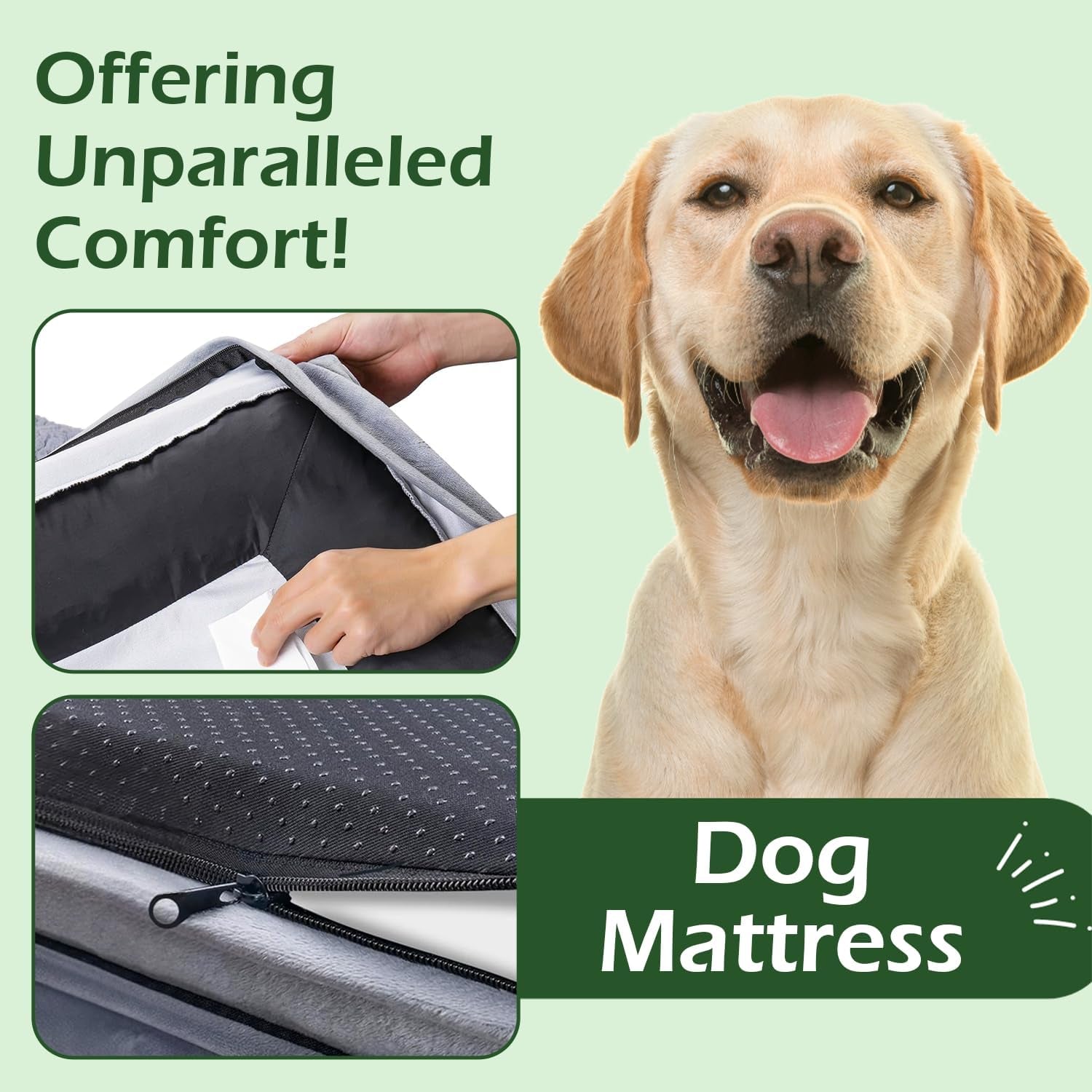Orthopedic Memory Foam Dog Bed for Large Breeds, Waterproof and Washable Cover, Durable Anti-Slip Design (44" x 35" x 8")