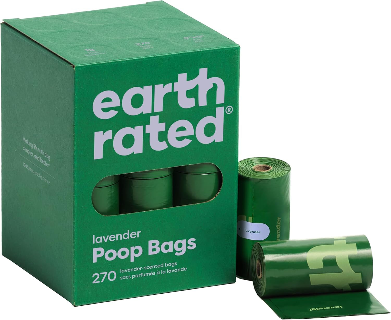 Premium Leak-Proof Dog Waste Bags, Extra Thick Lavender Scented Refill Rolls, 270 Count