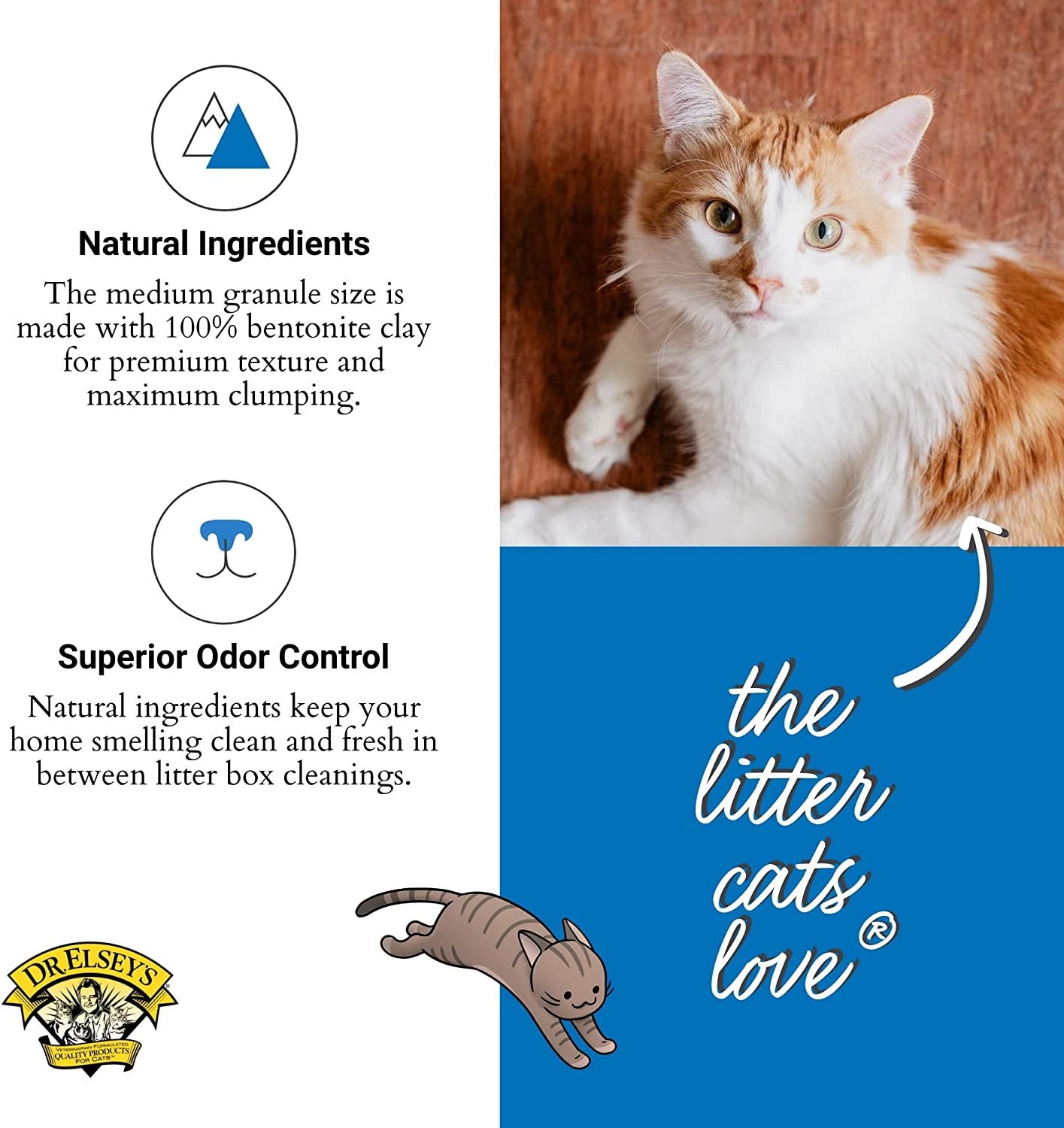 Premium Unscented Cat Litter with Natural Ingredients - Low Dust, Superior Odor Control, Hard Clumping, Moisture Absorbing Clay for Multiple Cats (40 lbs)