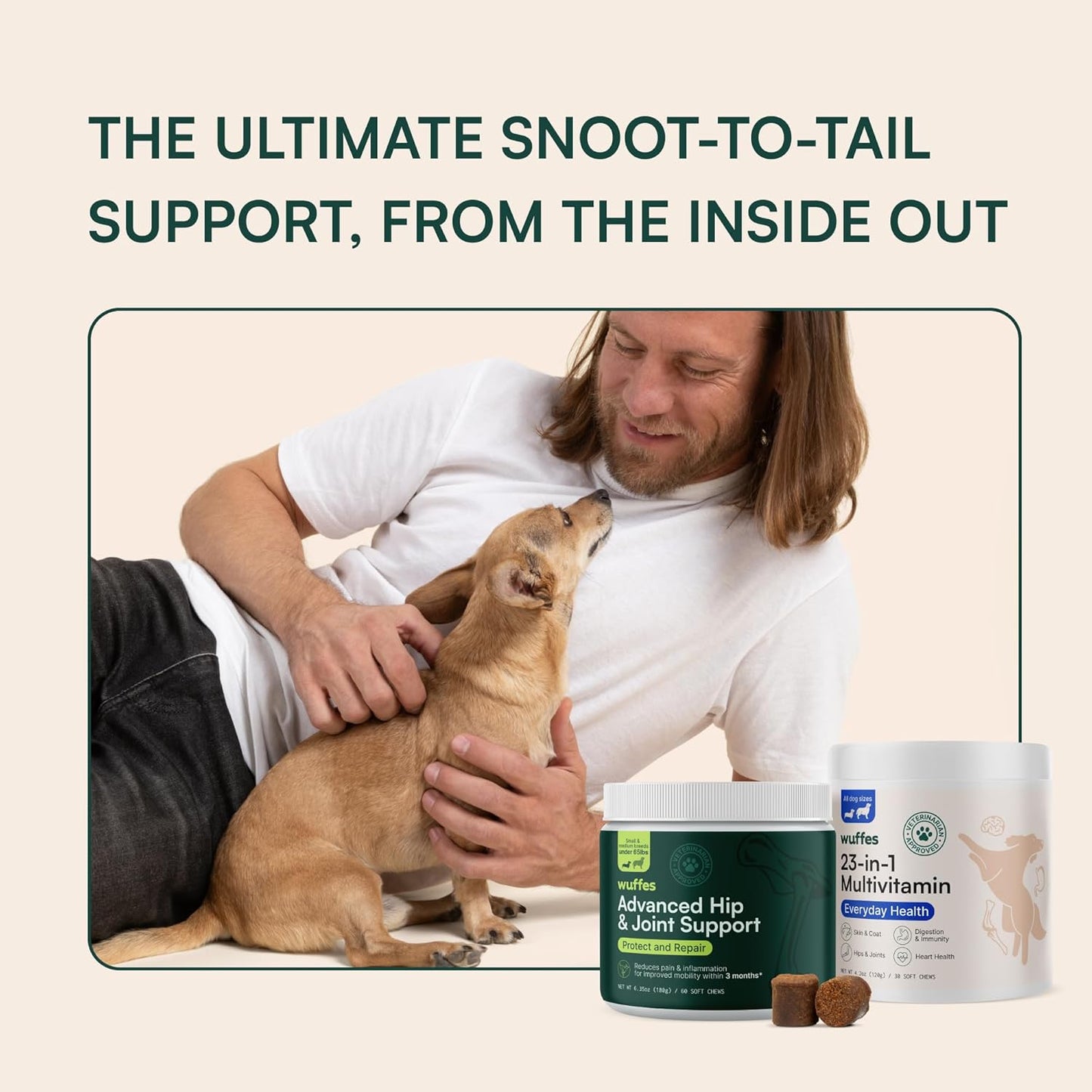 Hip and Joint Supplement with 23-in-1 Multivitamin Bundle for Small and Medium Breed Dogs