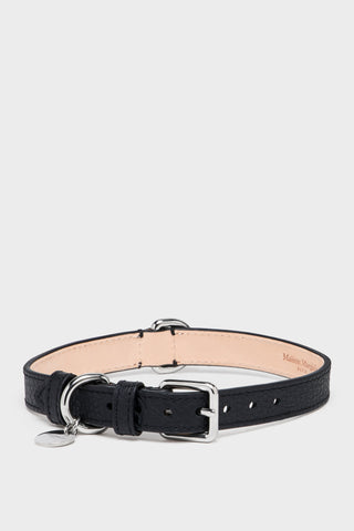 Maison Margiela stitch-detail leather collar, black — Courtesy of Maison Margiela
